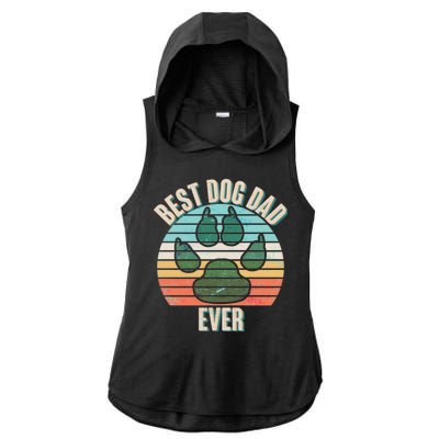 Best Dog Dad Ever Ladies PosiCharge Tri-Blend Wicking Draft Hoodie Tank