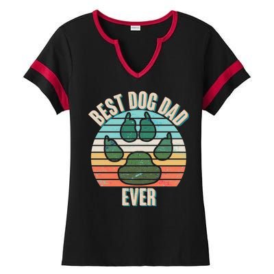 Best Dog Dad Ever Ladies Halftime Notch Neck Tee