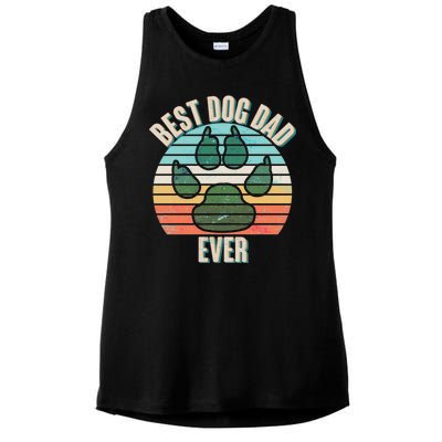 Best Dog Dad Ever Ladies PosiCharge Tri-Blend Wicking Tank