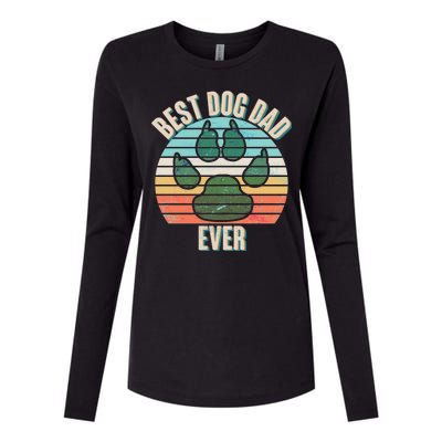 Best Dog Dad Ever Womens Cotton Relaxed Long Sleeve T-Shirt