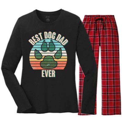 Best Dog Dad Ever Women's Long Sleeve Flannel Pajama Set 