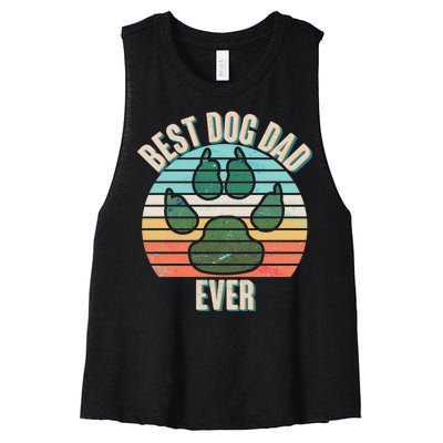 Best Dog Dad Ever Women's Racerback Cropped Tank