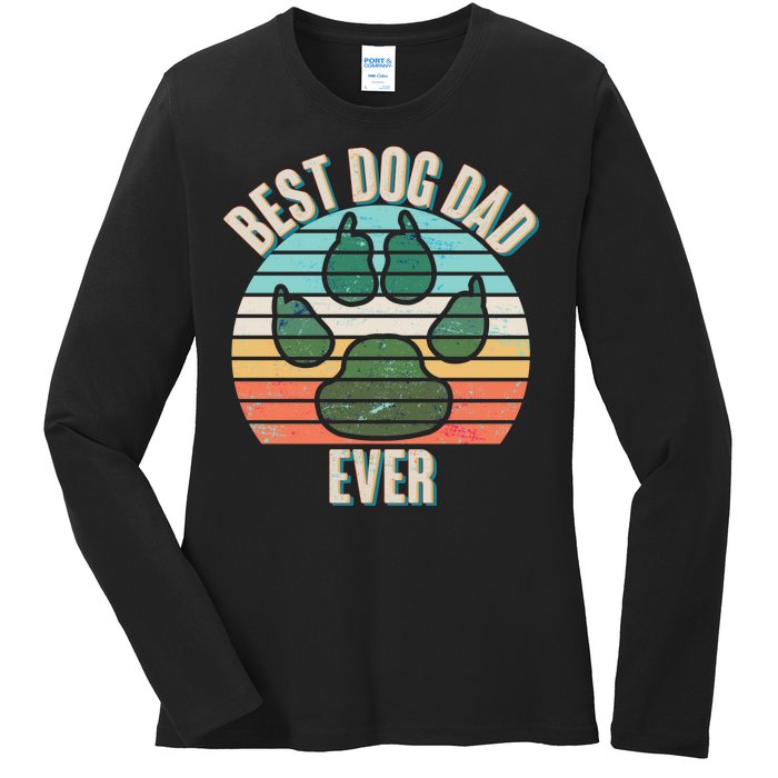 Best Dog Dad Ever Ladies Long Sleeve Shirt