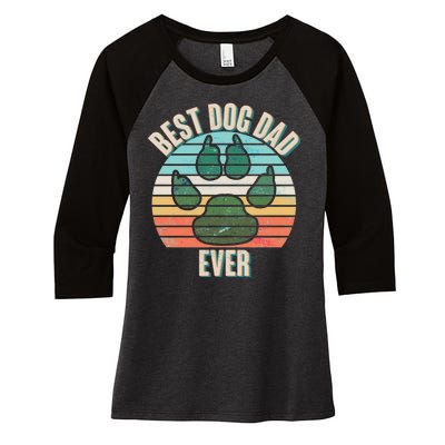 Best Dog Dad Ever Women's Tri-Blend 3/4-Sleeve Raglan Shirt