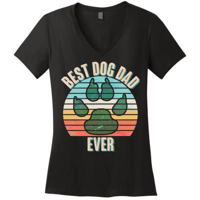 Best Dog Dad Ever Women's V-Neck T-Shirt