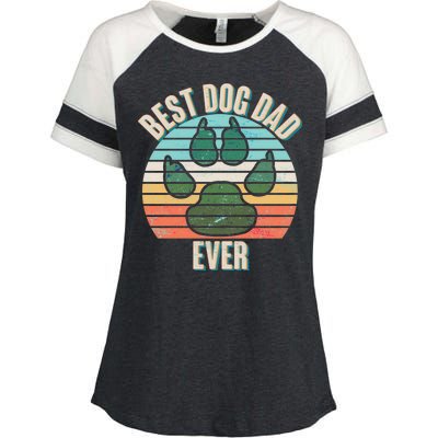 Best Dog Dad Ever Enza Ladies Jersey Colorblock Tee