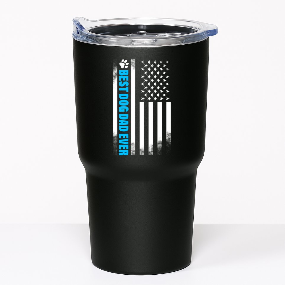 Best Dog Dad Ever American Flag Tumbler