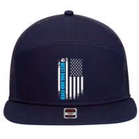 Best Dog Dad Ever American Flag 7 Panel Mesh Trucker Snapback Hat