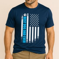 Best Dog Dad Ever American Flag Cooling Performance Crew T-Shirt
