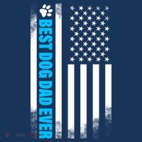 Best Dog Dad Ever American Flag T-Shirt