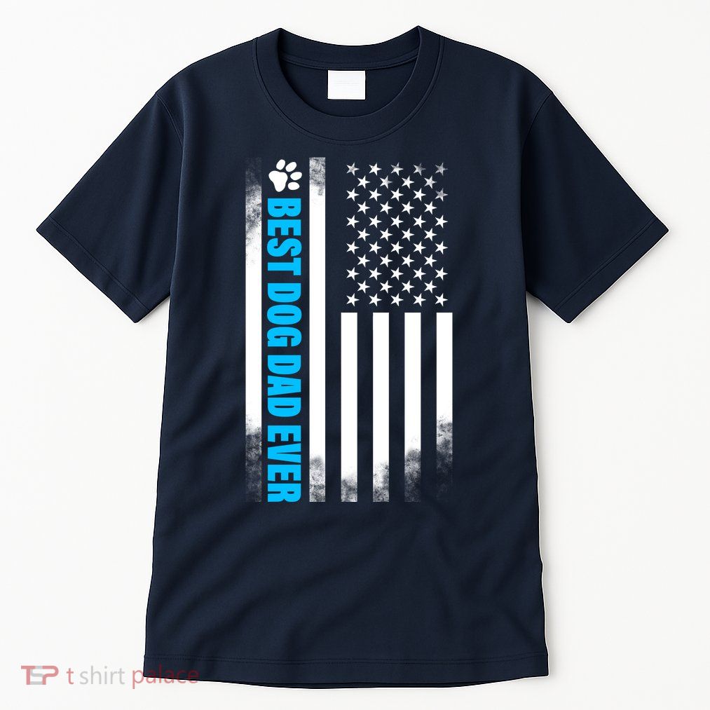 Best Dog Dad Ever American Flag Tall T-Shirt