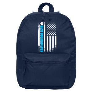 Best Dog Dad Ever American Flag 16 in Basic Backpack