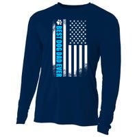 Best Dog Dad Ever American Flag Cooling Performance Long Sleeve Crew