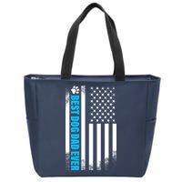 Best Dog Dad Ever American Flag Zip Tote Bag