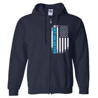 Best Dog Dad Ever American Flag Full Zip Hoodie