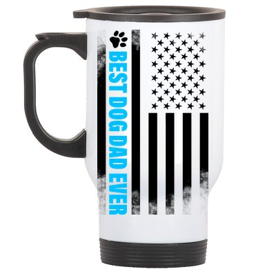 Best Dog Dad Ever American Flag Stainless Steel Travel Mug