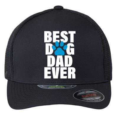 Best Dog Dad Ever Paw Flexfit Unipanel Trucker Cap