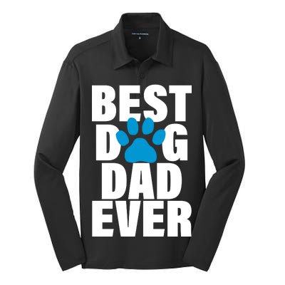 Best Dog Dad Ever Paw Silk Touch Performance Long Sleeve Polo