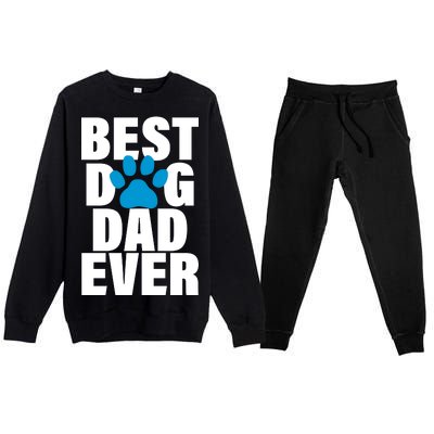 Best Dog Dad Ever Paw Premium Crewneck Sweatsuit Set