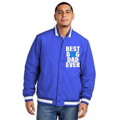 Best Dog Dad Ever Paw Insulated Varsity Jacket