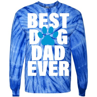 Best Dog Dad Ever Paw Tie-Dye Long Sleeve Shirt