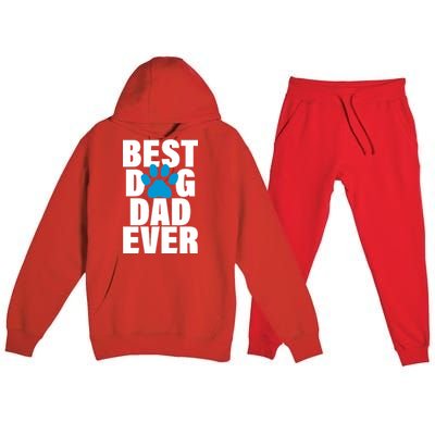 Best Dog Dad Ever Paw Premium Hooded Sweatsuit Set