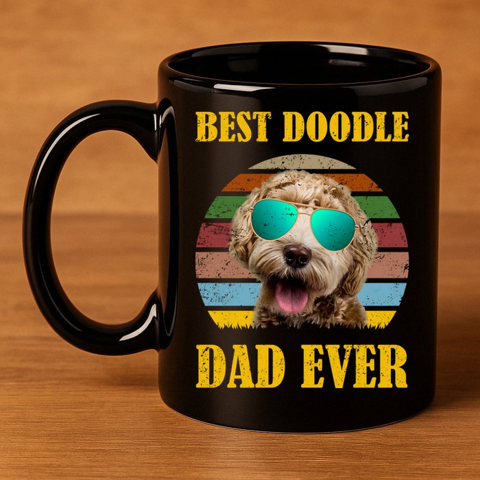 Best Doodle Dad Ever 11oz C Handle Ceramic Mug