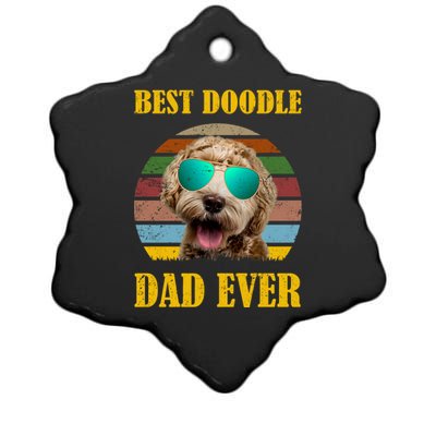 Best Doodle Dad Ever Ceramic Star Ornament