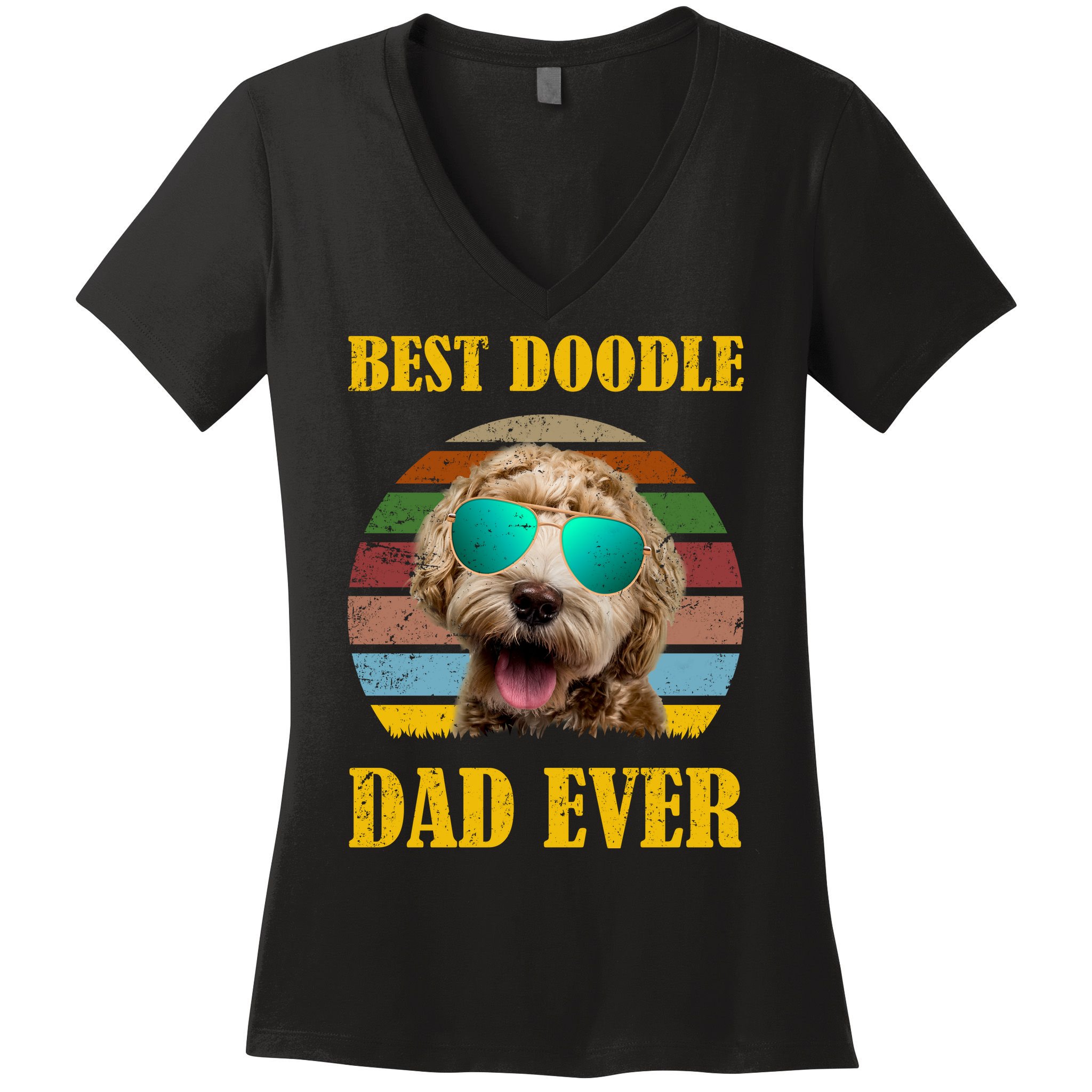 Best Doodle Dad Ever Women's V-Neck T-Shirt