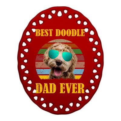 Best Doodle Dad Ever Ceramic Oval Ornament