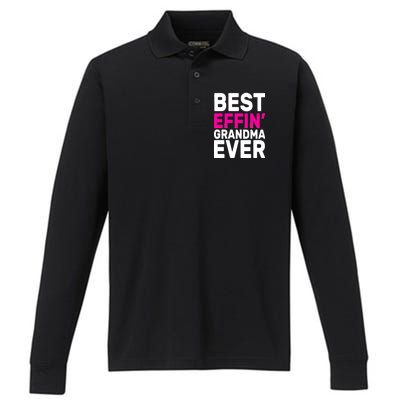 Best Effin Grandma Ever Performance Long Sleeve Polo