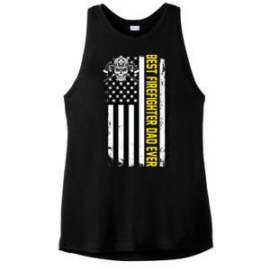 Best Firefighter Dad Ever Flag Ladies PosiCharge Tri-Blend Wicking Tank