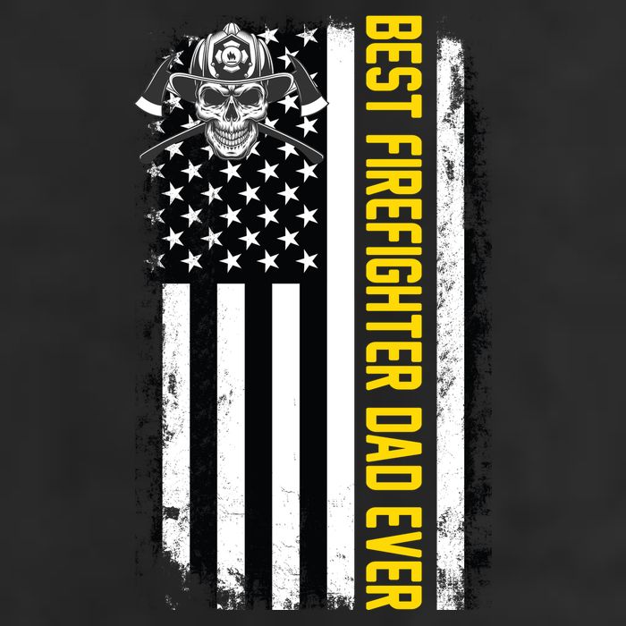 Best Firefighter Dad Ever Flag 7 Panel Mesh Trucker Snapback Hat