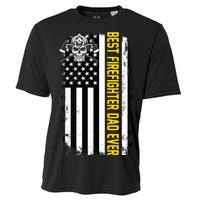 Best Firefighter Dad Ever Flag Cooling Performance Crew T-Shirt