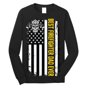 Best Firefighter Dad Ever Flag Long Sleeve Shirt