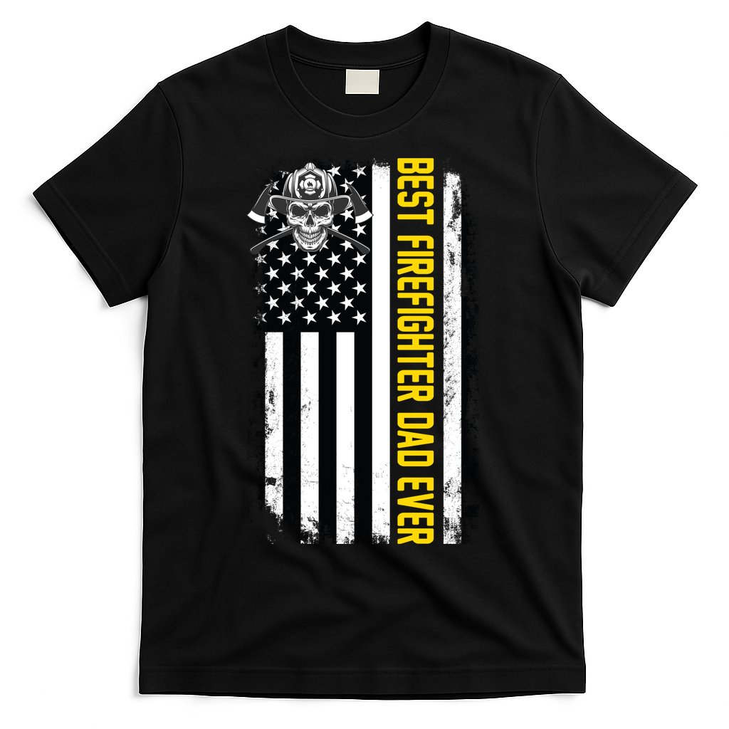 Best Firefighter Dad Ever Flag T-Shirt