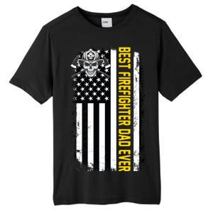 Best Firefighter Dad Ever Flag Tall Fusion ChromaSoft Performance T-Shirt