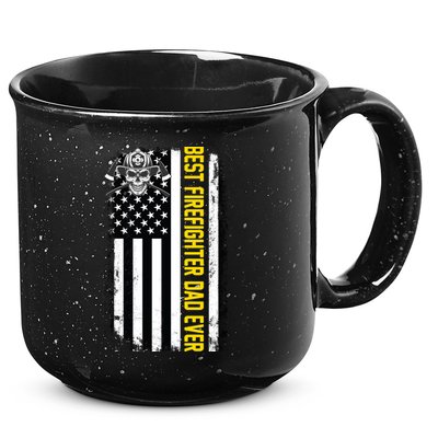 Best Firefighter Dad Ever Flag 15oz Campfire Ceramic Mug