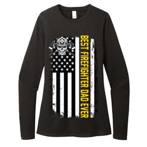 Best Firefighter Dad Ever Flag Womens CVC Long Sleeve Shirt