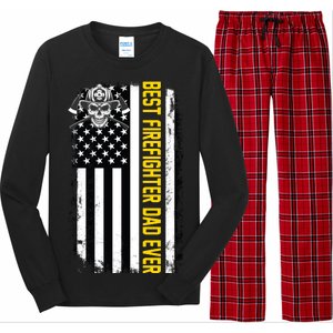 Best Firefighter Dad Ever Flag Long Sleeve Pajama Set