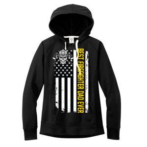 Best Firefighter Dad Ever Flag Women's Fleece Hoodie