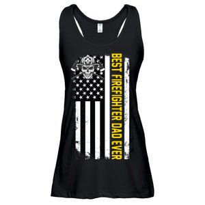 Best Firefighter Dad Ever Flag Ladies Essential Flowy Tank