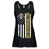 Best Firefighter Dad Ever Flag Ladies Essential Flowy Tank