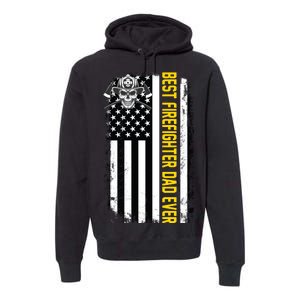 Best Firefighter Dad Ever Flag Premium Hoodie