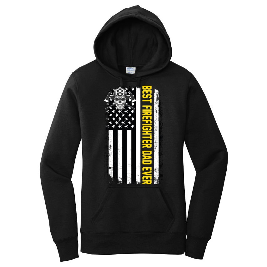 Best Firefighter Dad Ever Flag Women's Pullover Hoodie