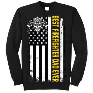 Best Firefighter Dad Ever Flag Tall Sweatshirt