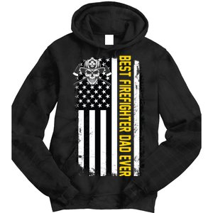 Best Firefighter Dad Ever Flag Tie Dye Hoodie