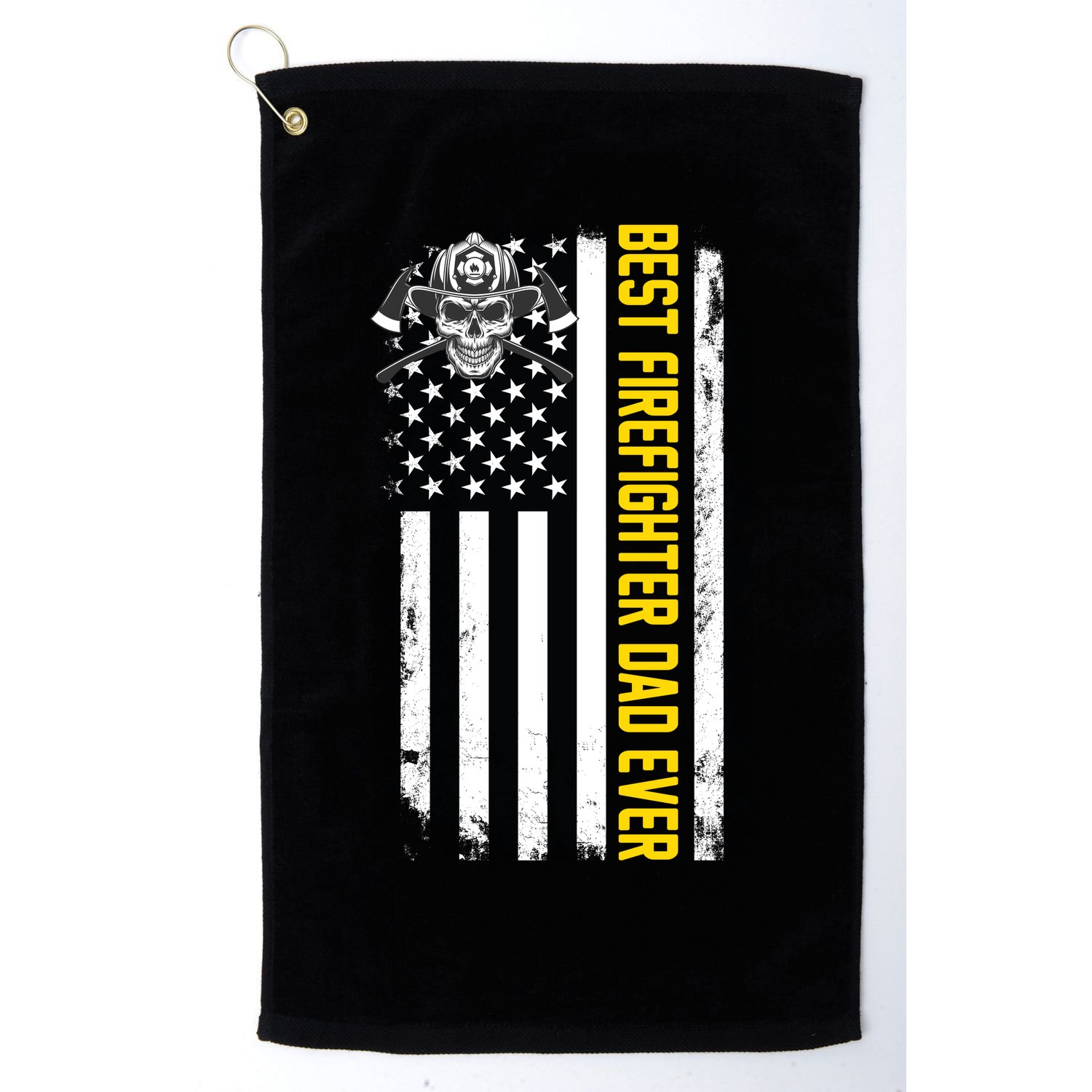 Best Firefighter Dad Ever Flag Golf Towel