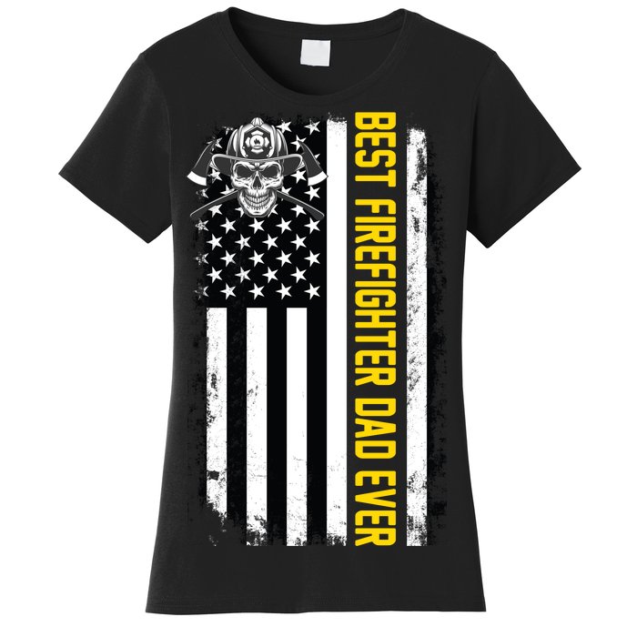 Best Firefighter Dad Ever Flag Women's T-Shirt