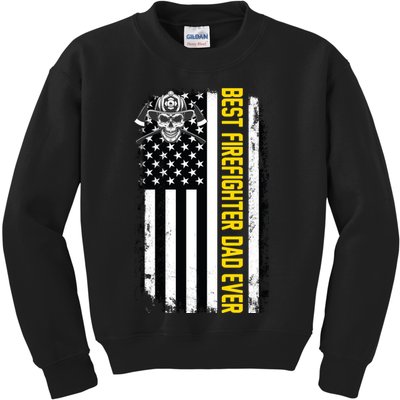 Best Firefighter Dad Ever Flag Kids Sweatshirt